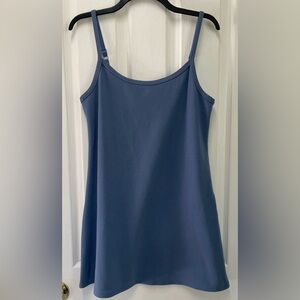 American Eagle Adjustable Spaghetti Strap Knit Blue Mini Dress Size Large